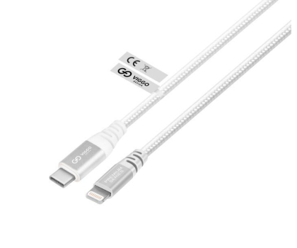 Kabel VIGGO DESIGN USB-C - Lightning MFI PREMIUM 1m w oplocie biały